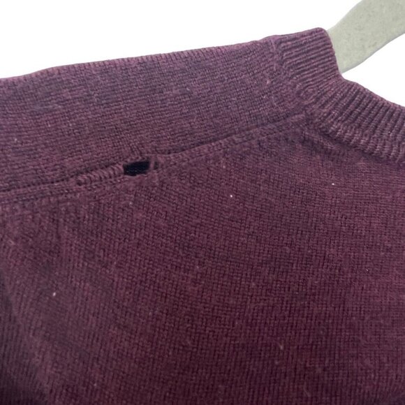 Joseph Abboud Mens XL Extra Fine Merino Wool Pullover Sweater Purple V Neck Flaw - Picture 6 of 9